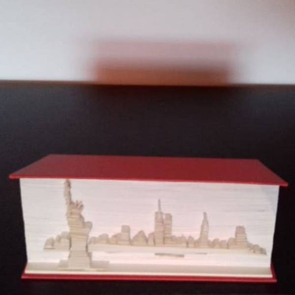 NY skyline sideways cut and fold book folding PATTERN