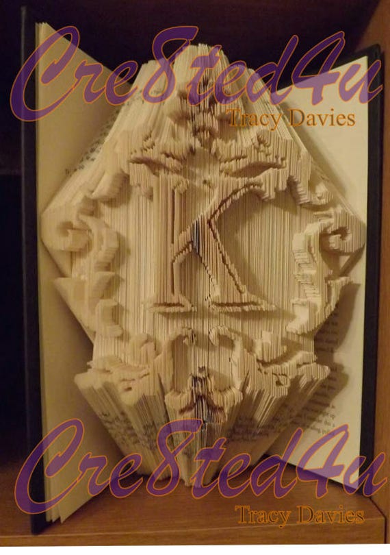 Mono L Letter Initial Combi Cut and Fold Book Folding PATTERN ONLY