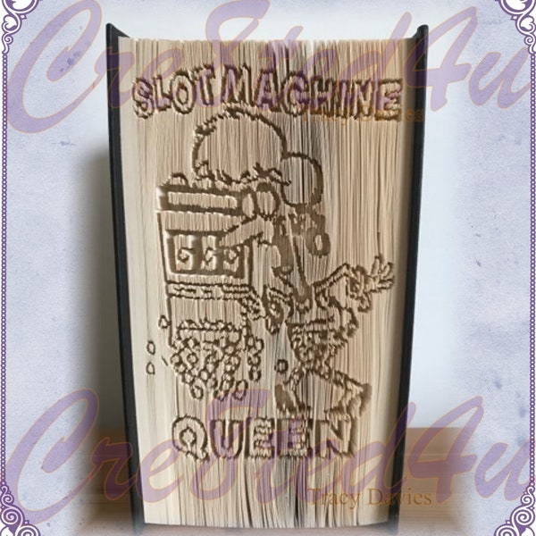 Slot machine queen casino lady cut and fold book folding pattern