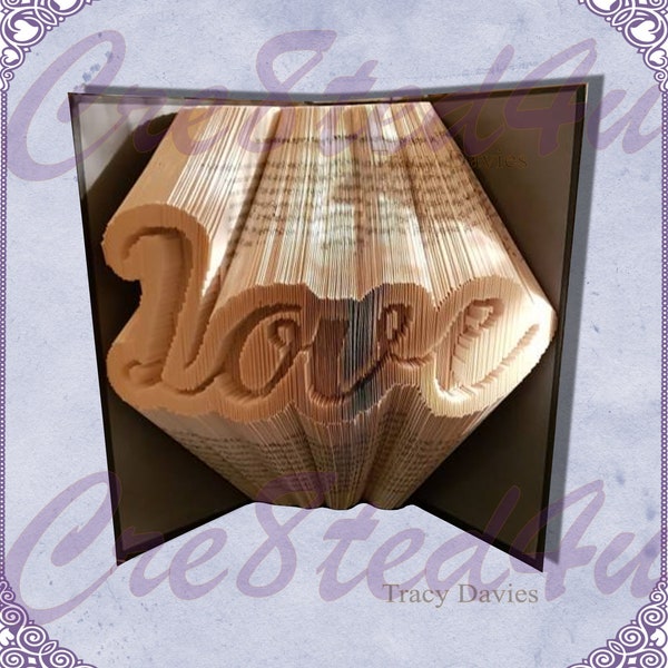 Love  combi bookfolding pattern Perfect Valentines Anniversary Wedding gift with free tutorial