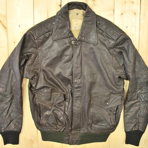 Vintage jaren 1970 / 80 's lederen A2 stijl blouson / Retro Collectable zeldzame