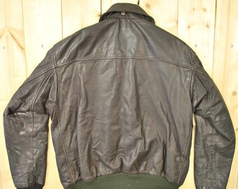 Vintage 1970's/80's Leather A2 Style Bomber Jacket / Retro