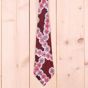 Vintage 1930&#39;s/40&#39;s Brown Necktie / Wheels Motif / Retro Collectable Rare
