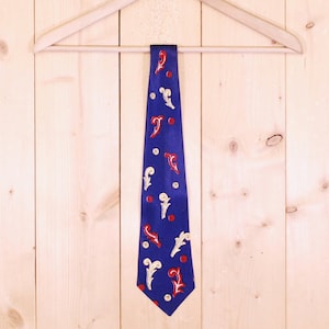 Vintage 1930&#39;s/40&#39;s Blue Necktie / Swirl Motif / Retro Collectable Rare