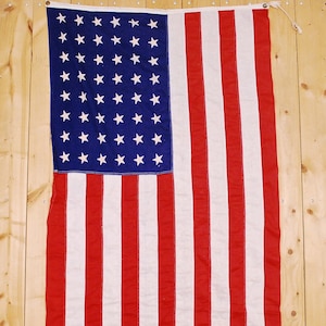 Vintage 1940&#39;s/50&#39;s Estrellas y Rayas Bandera / 48 Estados / Retro Coleccionable Raro