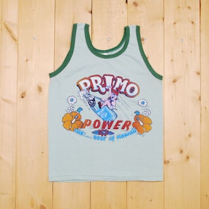 Vintage 1970's PRIMO BEER Ringer Tank Top / Primo Power / Made in U.S.A. / C. Dickson '77 / Cowpunk / Rockabilly / Retro Collectable Rare image 1