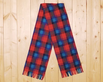 Vintage 1970's/80's PENDLETON Plaid Wool Scarf / Retro Collectible Rare / bjr