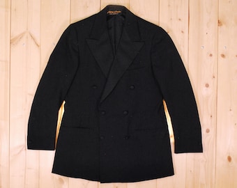 Vintage 1960's/70's PIERRE CARDIN Black Double Breasted Tux Jacket / Rat Pack / Frank Sinatra / Retro Collectable Rare