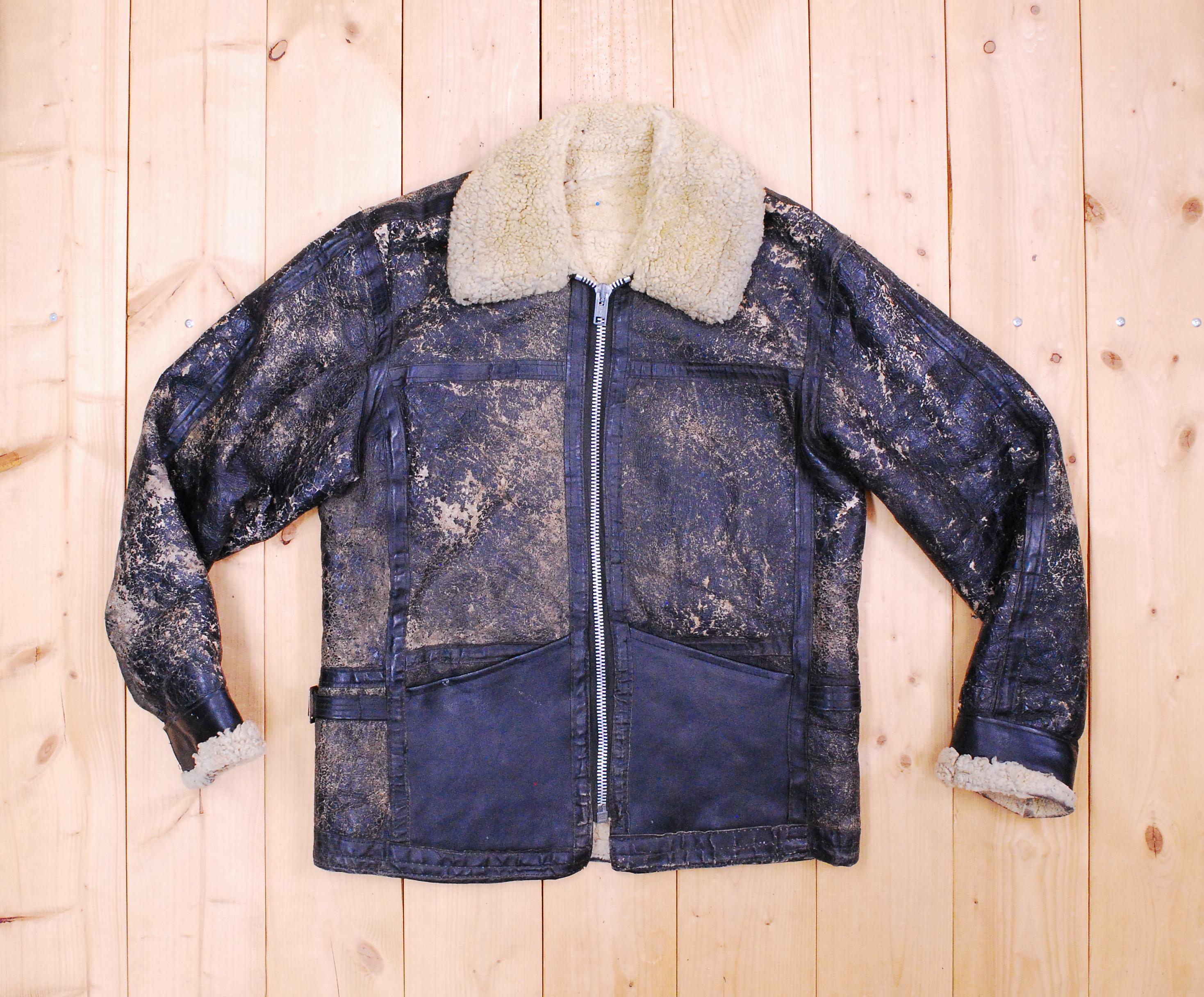 Vintage 1960's/70's Brown Leather Flight Jacket / Shearling
