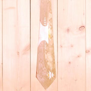 Vintage 1930&#39;s/40&#39;s Gold MILNE Necktie / Abstract Motif / Retro Collectable Rare