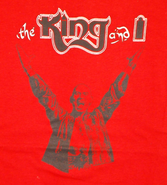 ▪️80’s【KING &amp; I】VINTAGE TEE Men's Vintage King and I T-Shirt Yellow Embroidered School M USA