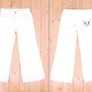 Vintage 1960&#39;s/70&#39;s White GWG Denim Flare Jeans / Bellbottoms / Union Made / Retro Collectable Rare