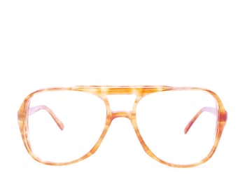 Gafas vintage L'AMY estilo aviador color ámbar de los años 70, nuevas de stock / Modelo n.° Milos / Artículo retro de colección, raro n.° 2903