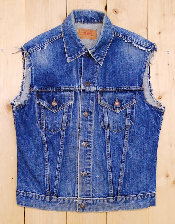 Vintage 1960's/70's LEVIS BIG E Denim Jean Vest /… - image 2