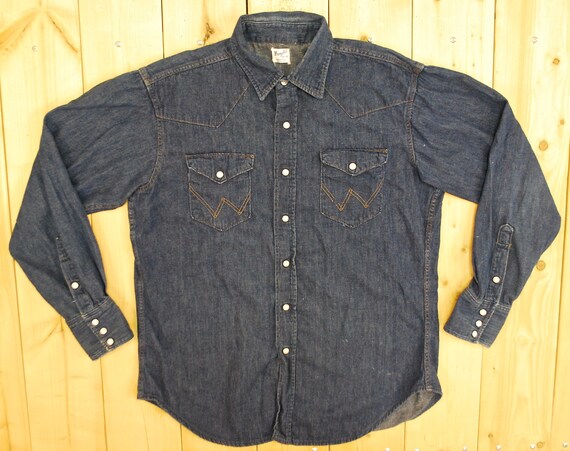 wrangler denim shirt vintage