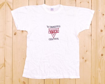 Vintage 1950's/60's White Winnipeg YMCA Central T-Shirt / PENMANS / Retro Collectable Rare