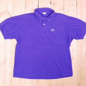 Vintage 1980&#39;s/90&#39;s Purple LACOSTE Pique Polo Shirt / Retro Collectable Rare