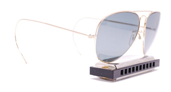 Vintage 1980's SKYDIVER Aviator Sunglasses with C… - image 2