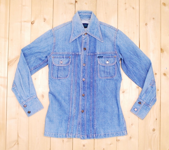 Vintage 1970's VAGABOND Hippie Denim Jean Jacket … - image 1