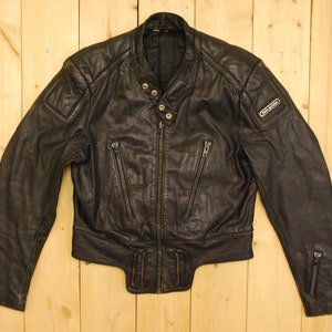 Vintage 1980&#39;s Black HEIN GERICKE Leather Motorcycle Jacket / Cafe Racer / Retro Collectable Rare