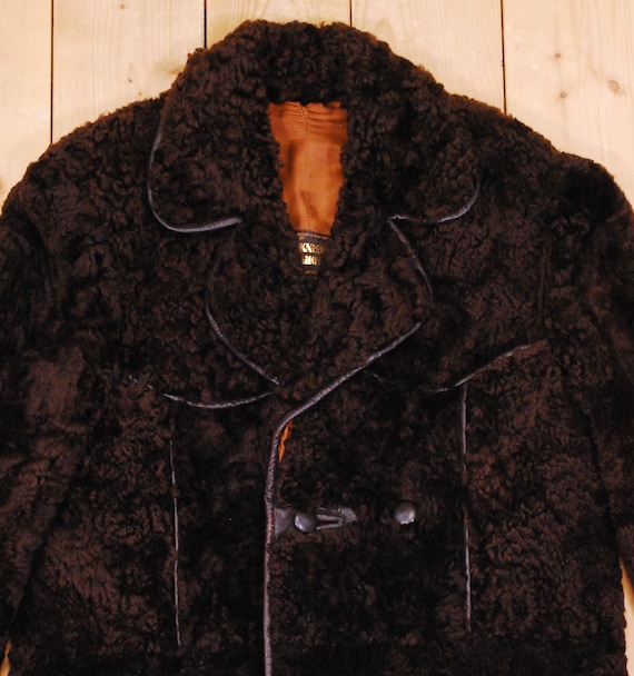 Vintage 1960's/70's NEW ZEALAND SHEEPSKIN Shearling Coat / Knight