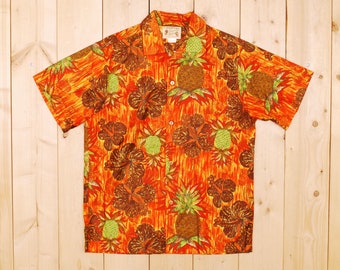 Vintage 1960's/70's POLYNESIAN BAZAAR Hawaiian Shirt / Cowpunk / Rockabilly / Retro Collectable Rare
