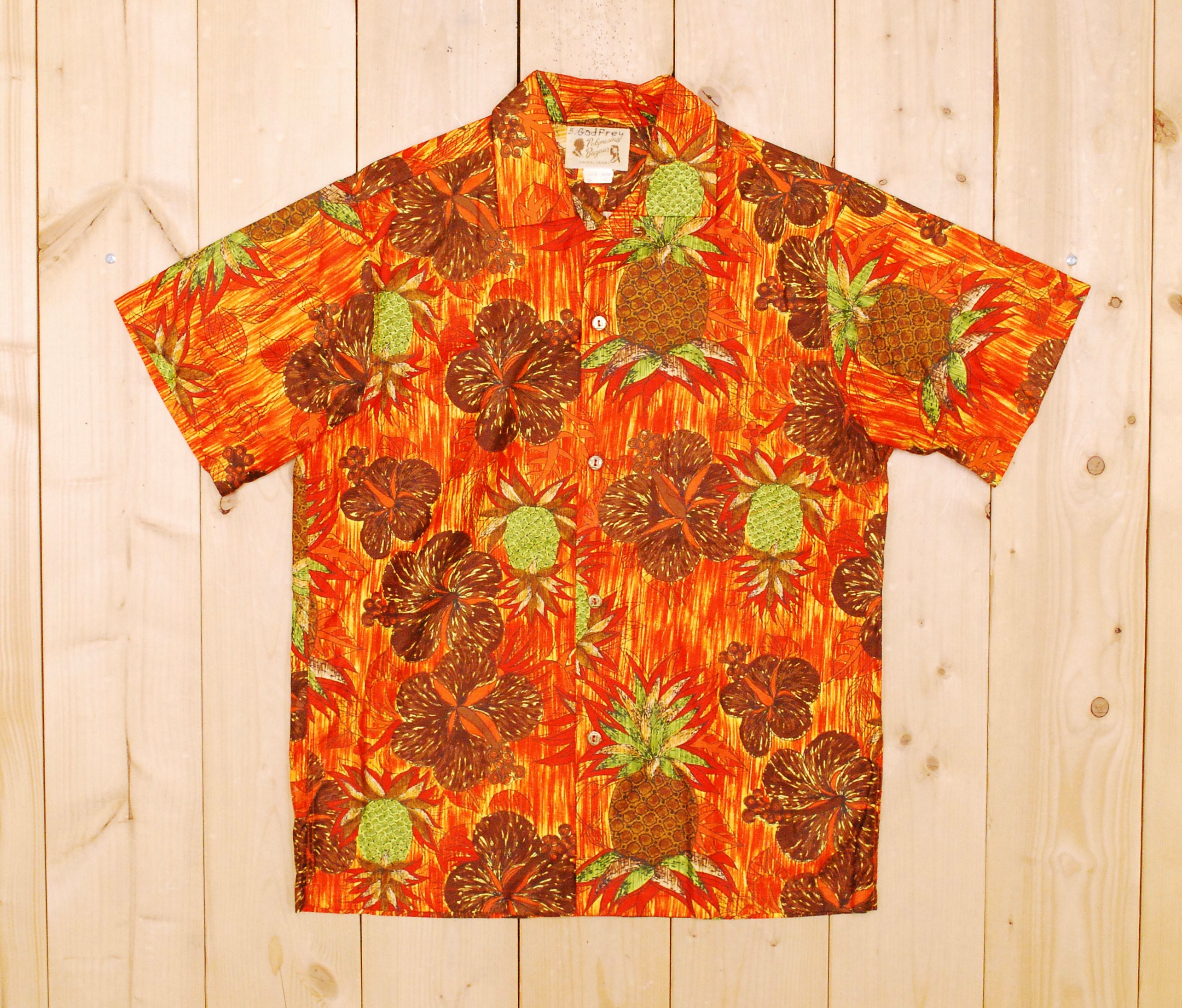 Vintage 1960's/70's POLYNESIAN BAZAAR Hawaiian Shirt