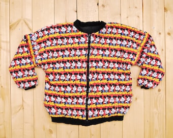 Vintage 1980's MICKEY MOUSE and FRIENDS Reversible Zip Jacket / Rough 'n Tough / Retro Collectable Rare