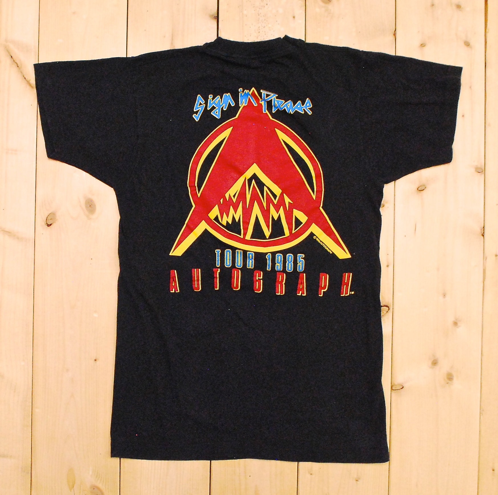 Vintage 1985 AUTOGRAPH Tour T-shirt / Sign in Please Tour Vintage 1985 AUTOGRAPH Tour T-shirt / Sign in Please Tour