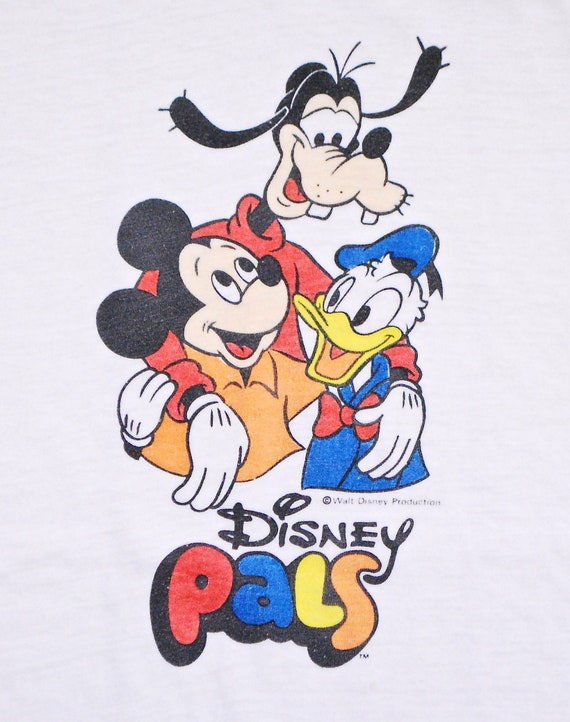 Vintage 1970's DISNEY PALS White Ringer T-Shirt /… - image 2