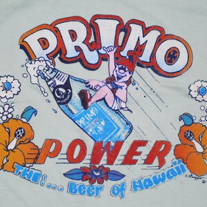 Vintage 1970's PRIMO BEER Ringer Tank Top / Primo Power / Made in U.S.A. / C. Dickson '77 / Cowpunk / Rockabilly / Retro Collectable Rare image 3