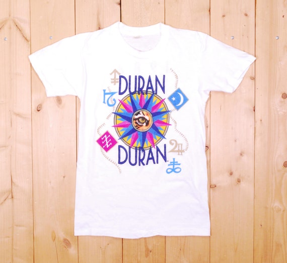 80's Duran Duran 1984ツアーtシャツ Vintage 1984 DURAN DURAN Seven and the Ragged Tiger Tour White T