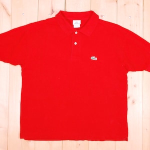 Vintage 1980&#39;s/90&#39;s Red LACOSTE Pique Polo Shirt / Retro Collectable Rare
