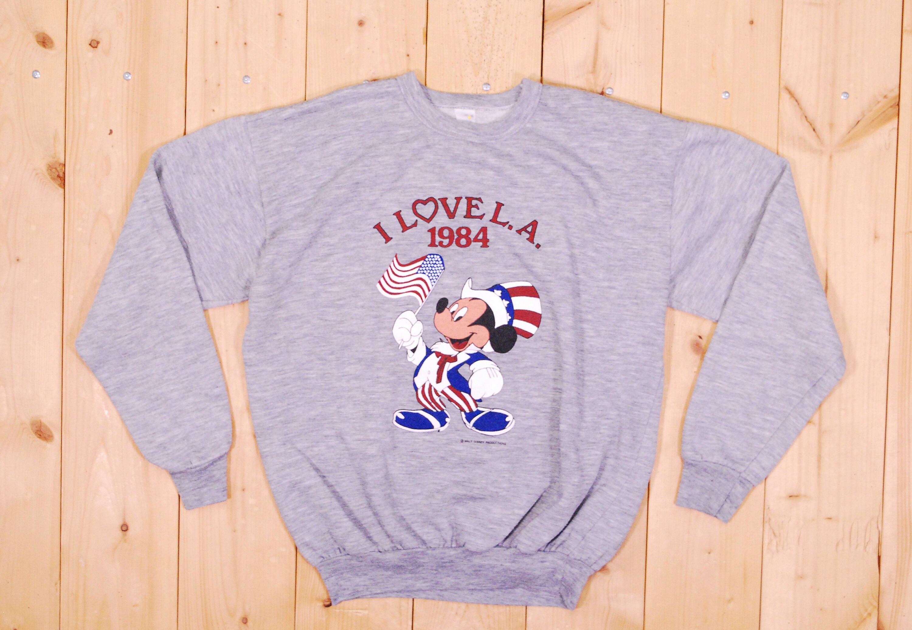 Vintage 1984 MICKEY MOUSE I Love L.A. Grey Sweatshirt / 1984 L.A.