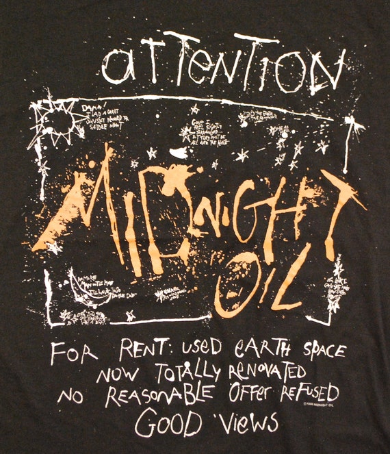 Vintage 1988 MIDNIGHT OIL Tour T-shirt / Diesel and Dust