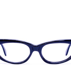 Vintage 1950&#39;s VOGUE-OPTIK Black Cat Eye Eyeglasses / Retro Collectible Rare #2775