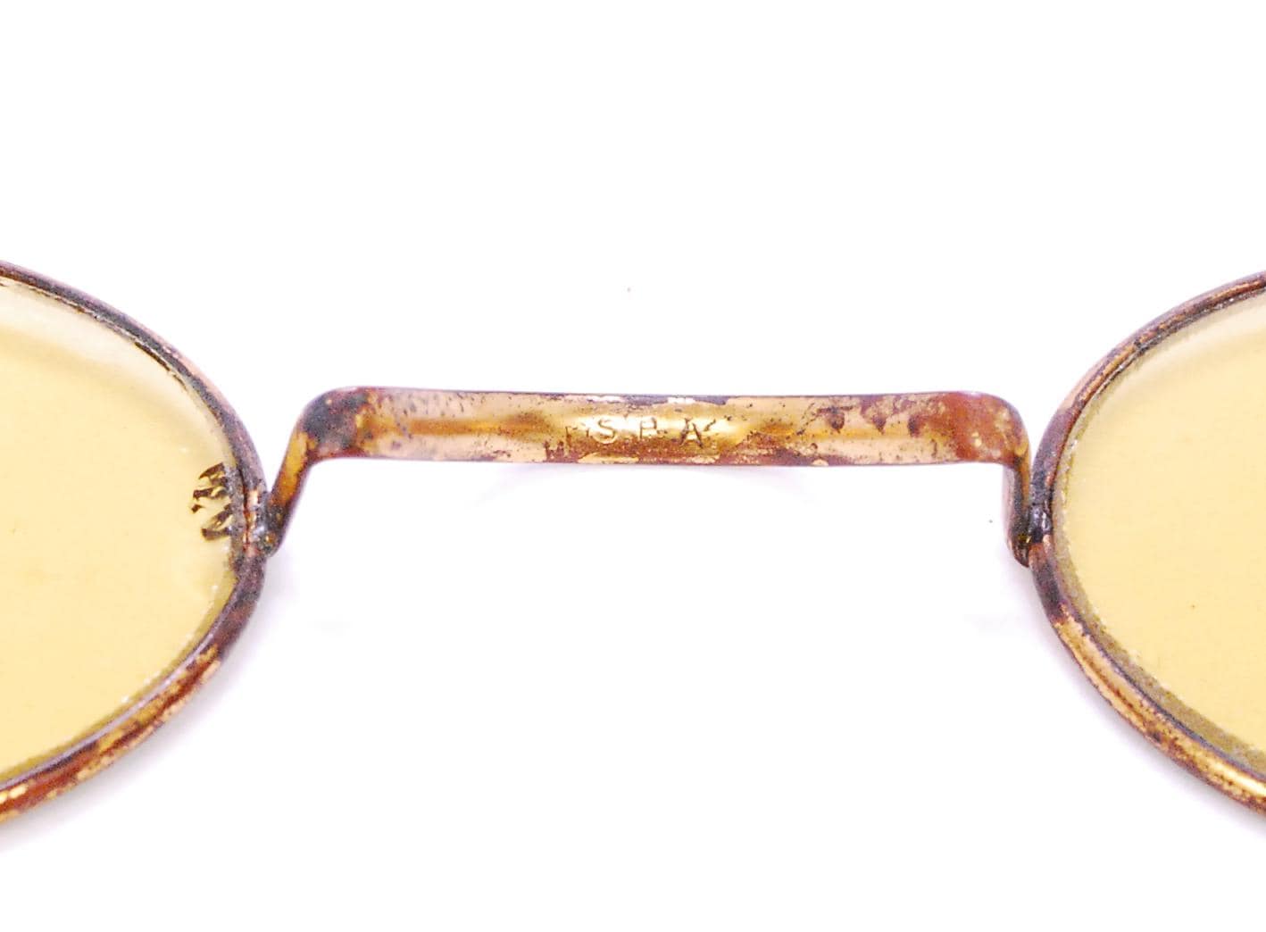 Vintage 1880's - 1900's Antique Amber Tinted Sunglasses / Retro