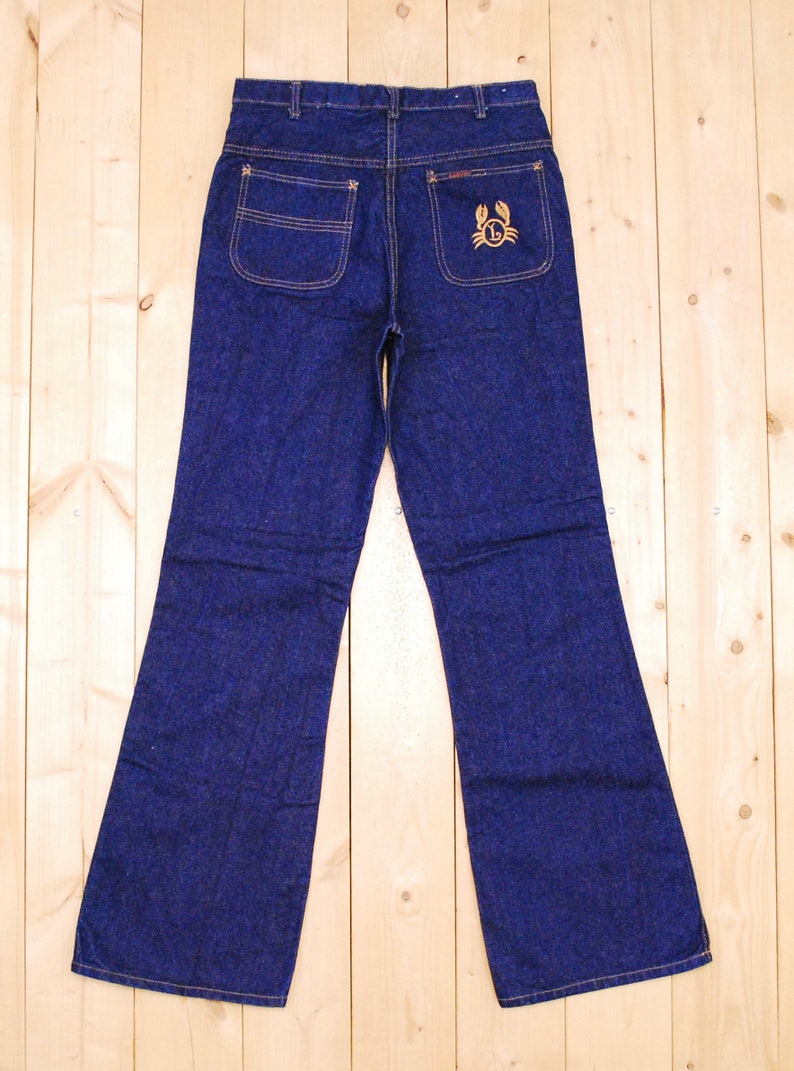 Vintage 1960's/70's Deadstock LANDLUBBER Denim Flare Jeans / Bellbottoms / Hippie / BoHo Chic / Retro Collectable Rare image 7