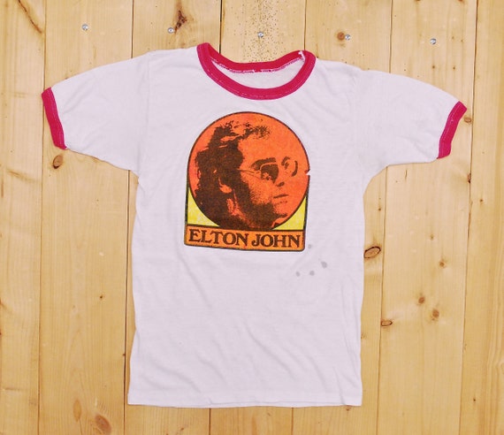 Vintage 1970's ELTON JOHN Ringer T-shirt / Retro Collectable Rare - Etsy