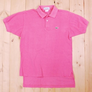 Vintage 1980&#39;s/90&#39;s Pink IZOD LACOSTE Tennis Tail Polo Shirt / Drop Tail / Retro Collectable Rare