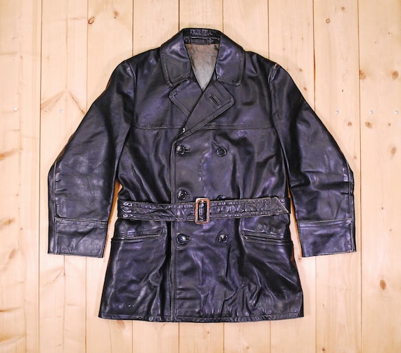 ジャケット・アウター 40s 50s vintage Leather car coat BRN Size M Vintage Men's 1940s Sportclad Horsehide Brown Leather