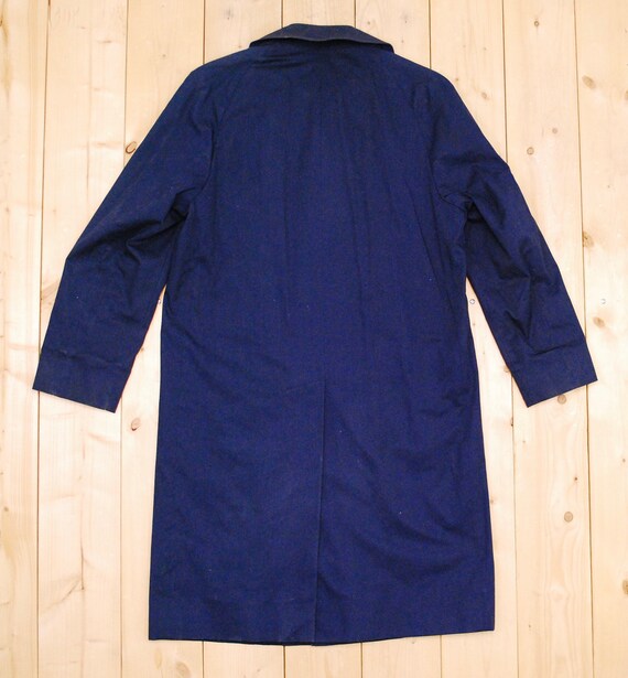 Vintage 1980's Navy Blue Men's AQUASCUTUM Trench Coat / Retro