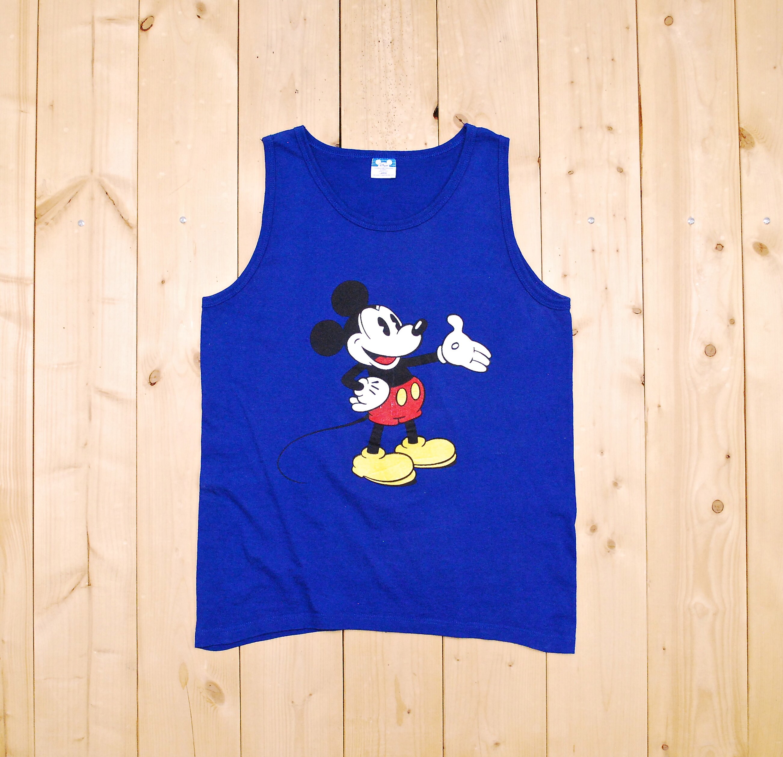Vintage 1970's/80's MICKEY MOUSE Blue Tank Top / Made in U.S.A.