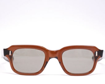 Vintage 1950's/60's Brown MOD Sunglasses / Glass Lenses / Retro Collectable Rare #1666