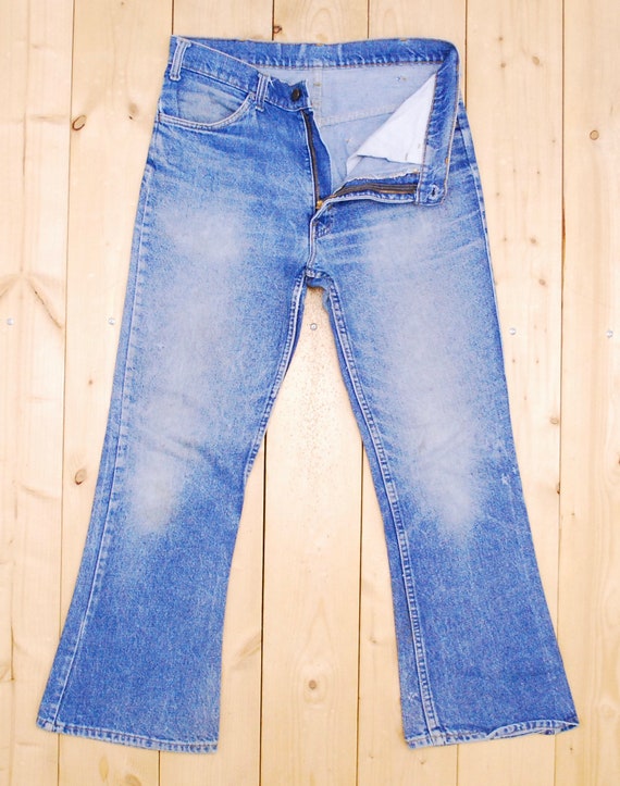 Vintage 1960's/70's Trashed LEVIS Big E Orange Ta… - image 2