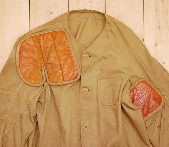 40〜50年代No Collar Patch Hunting Jacket Vintage 1940's/50's Shooting Jacket / US MARINES / NRA