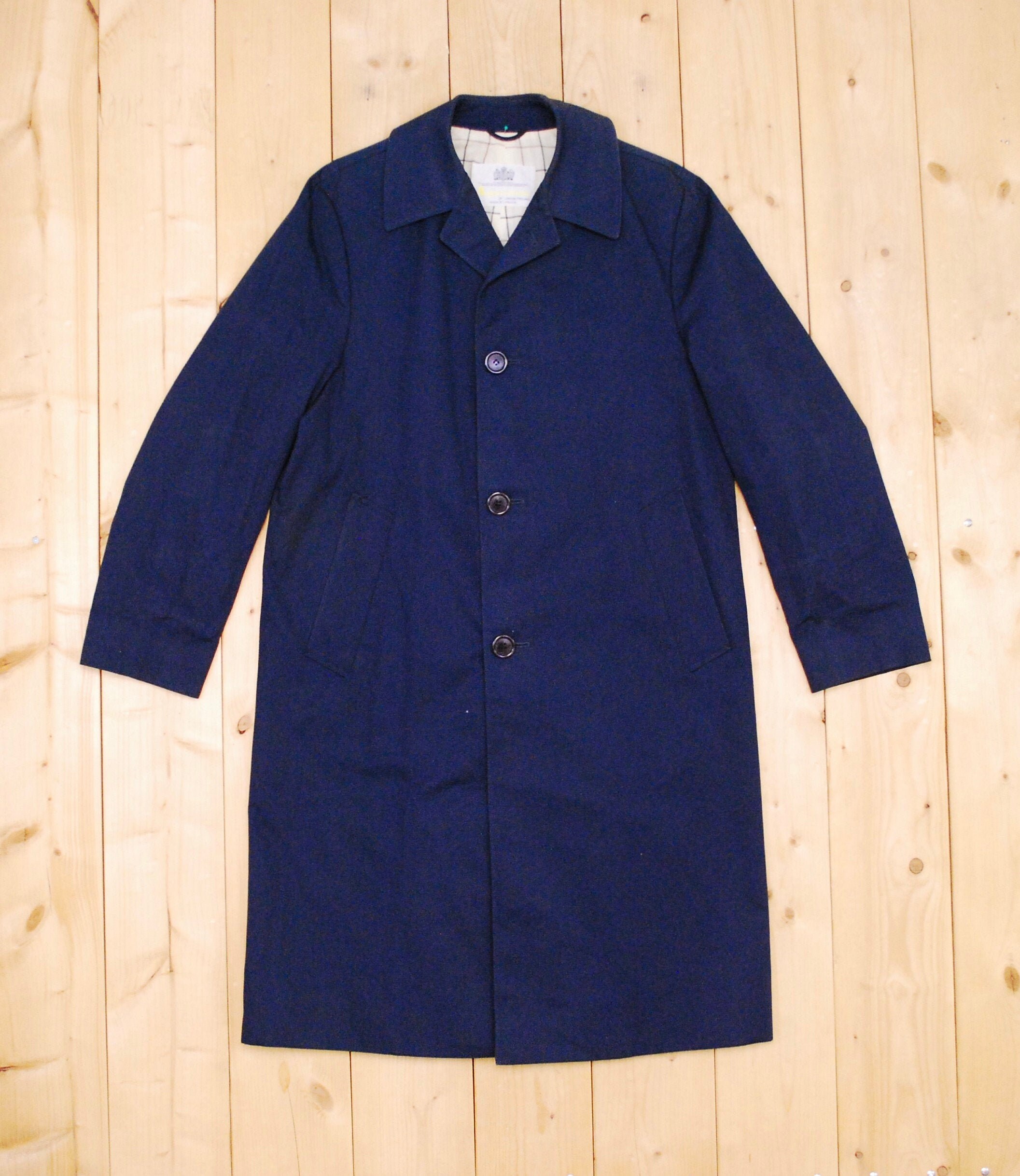 ジャケット・アウター Aquascutum Trench Coat Dark Navy Vintage 1980's Navy Blue Men's AQUASCUTUM Trench Coat / Retro