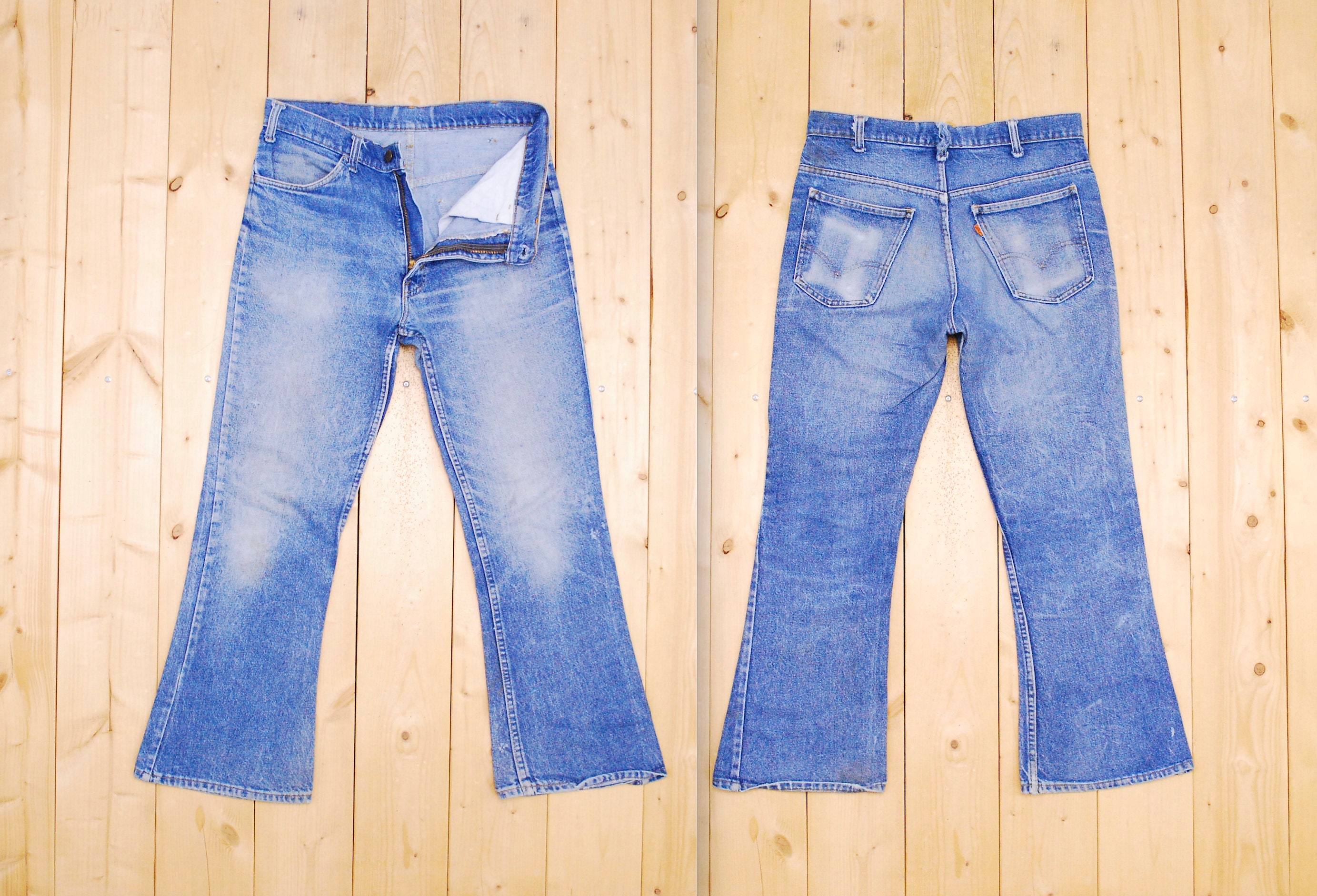 Vintage 1960's/70's Trashed LEVIS Big E Orange Tab Denim Vintage 1960's/70's Trashed LEVIS Big E Orange Tab Denim