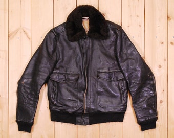 Vintage 1960's/70's SCHOTT Leather G1 Style Bomber Jacket / I-S-674-M-S / Retro Collectable Rare