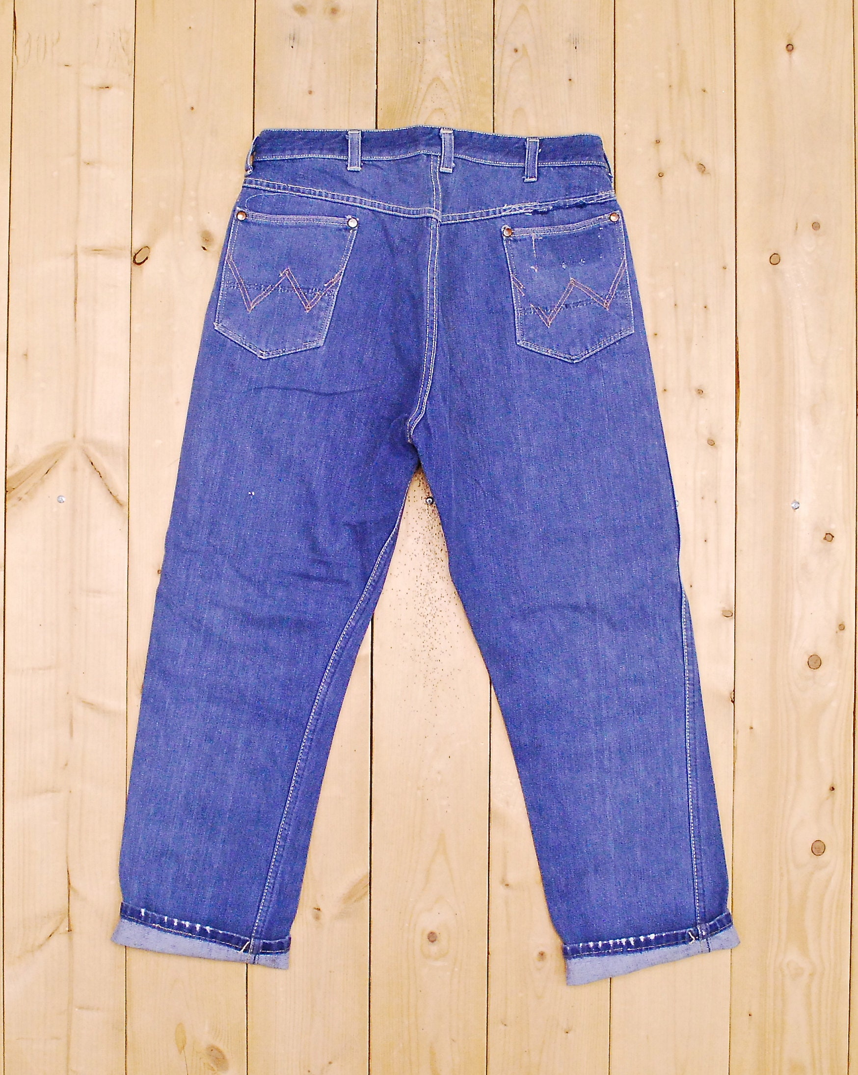1960's BLUE BELL WRANGLER ★ LIGTHER ★ Vintage 1960's Wrangler Blue Bell Light Blue Jeans W33